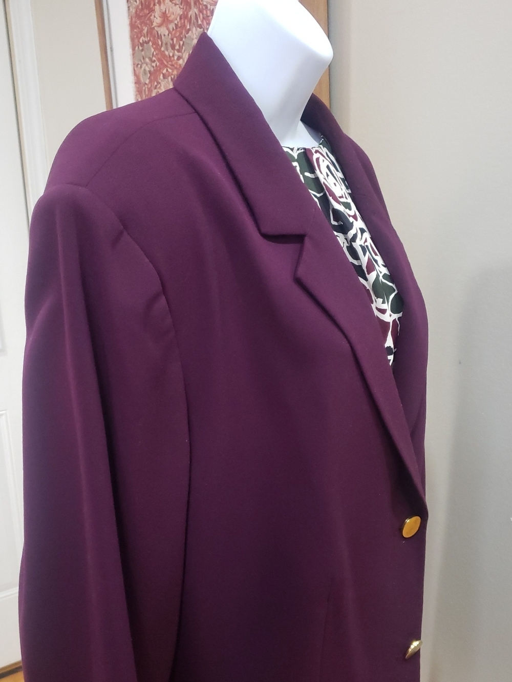 Calvin Klein Plum Single-Button Blazer, 24W